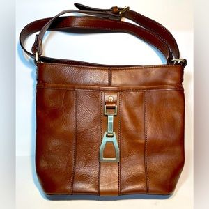 Etienne Aigner Vintage Brown Leather Shoulder Crossbody Bag